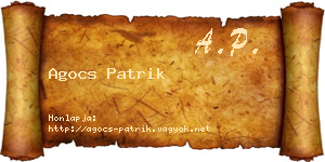 Agocs Patrik névjegykártya