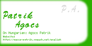 patrik agocs business card